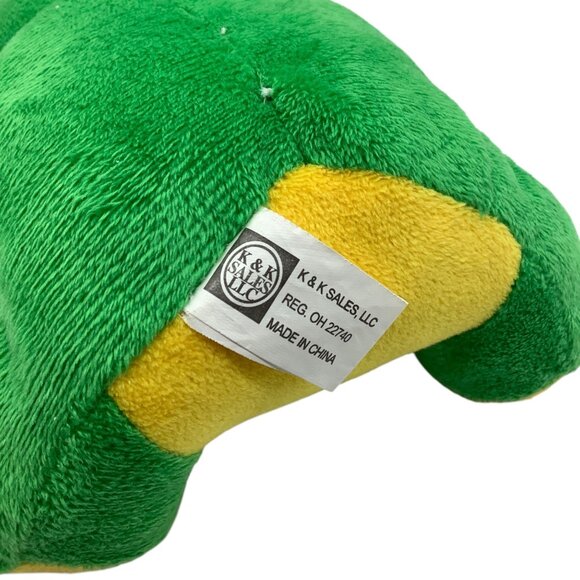 K & K Sales LLC Plush Green & Yellow Frog 10" Stuffed Animal 7.5" - Picture 3 of 5